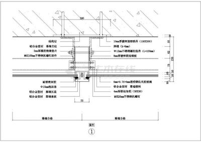 典型建筑工程幕墙装修设计cad节点图图集(标注详细)